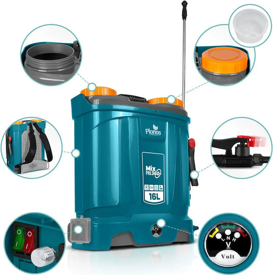 Smartic Ψεκαστήρας Προπιέσεως 12V με Μπαταρία 8Ah με Χωρητικότητα 16lt