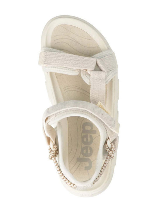 Damen Flache Sandalen Beige