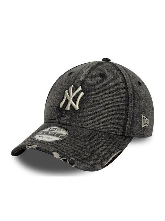 New Era New York Yankees Acid Wash Denim 9forty Verstellbare Kappe Unisex Baumwolle Schwarz
