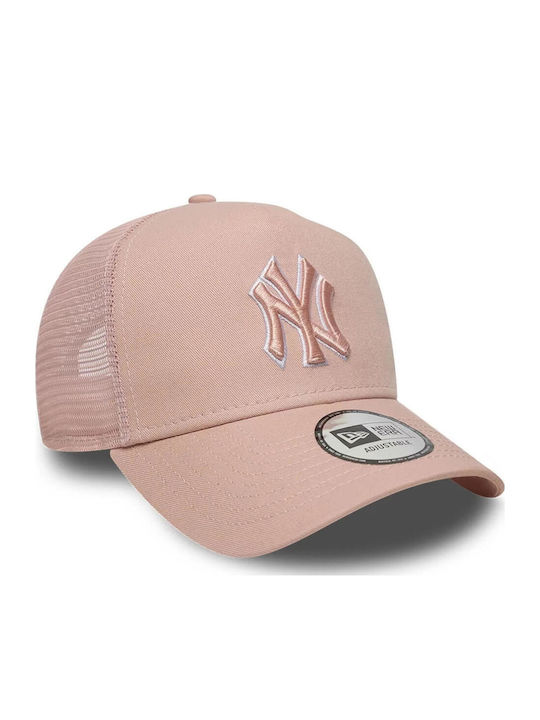 New Era New York Yankees League Outline E-frame Trucker Cap Jockey Pastel Pink 60856375