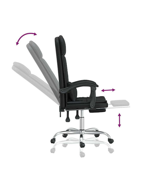 vidaXL Massage Office Chair with Recline Black