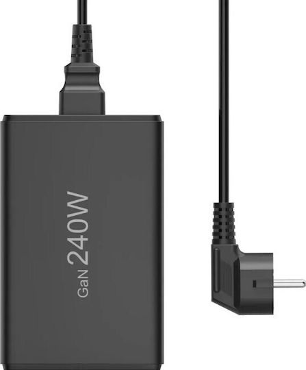 HAMA GaN Charging Station with USB-A Port and 4 USB-C Output Ports 240W Power Delivery / Quick Charge 3.0 in Black
