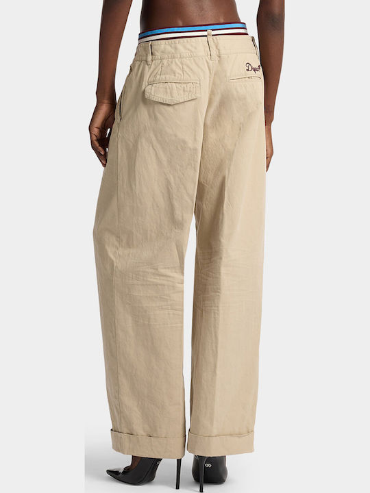 Dsquared2 Damen Stoffhose Beige
