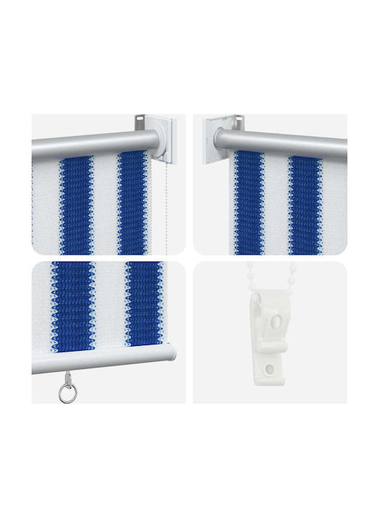 vidaXL Πλαϊνό Ρολό Σκίασης Βεράντας με Led Μπλε 3.55x1.4m