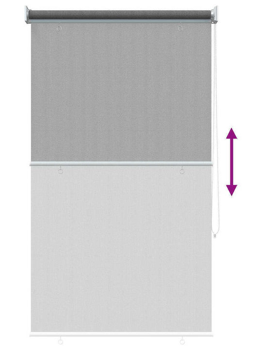vidaXL Πλαϊνό Ρολό Σκίασης Βεράντας με Led Γκρι 0.6x2.3m