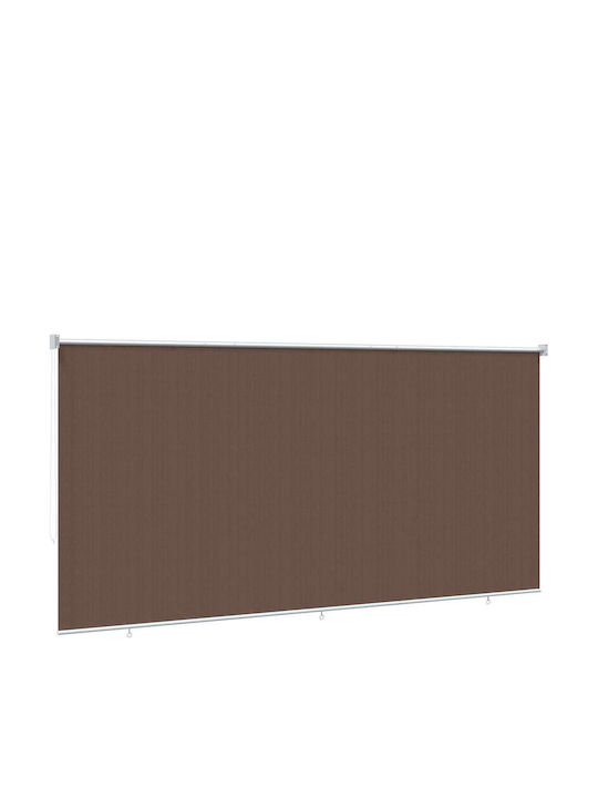 vidaXL Πλαϊνό Ρολό Σκίασης Βεράντας με Led Καφέ 2.4x2.3m