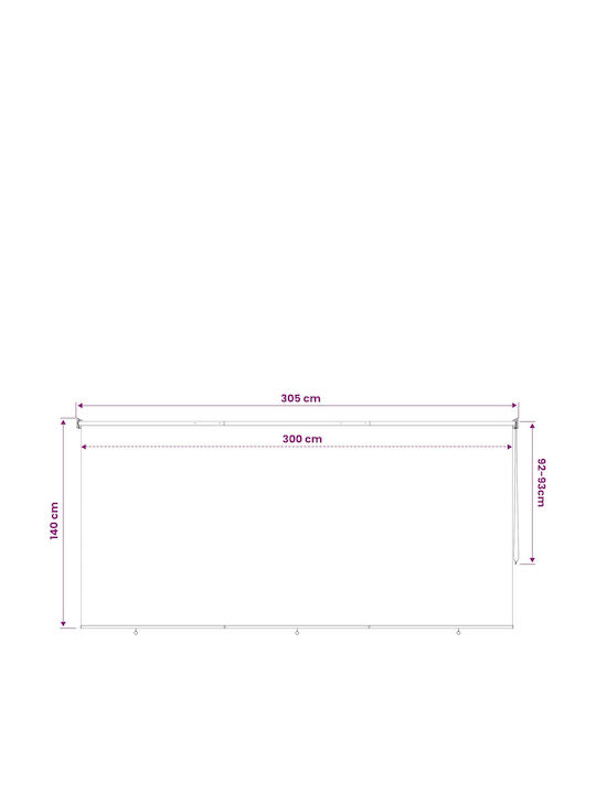 vidaXL Странична Роло Щора За Тераса С LED Кафява 3x1.4m