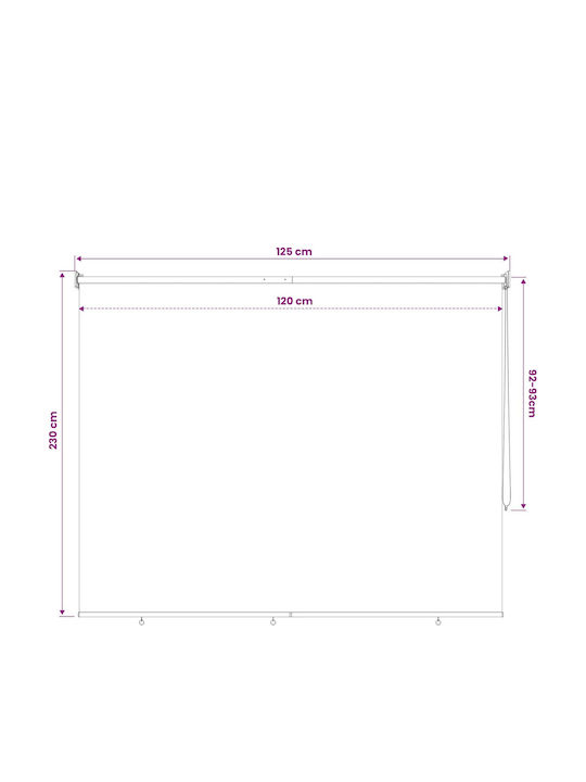 vidaXL Πλαϊνό Ρολό Σκίασης Βεράντας με Led Καφέ 1.2x2.3m