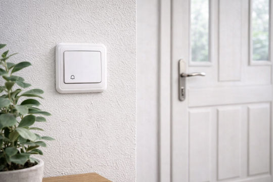 Flush-mounted White Bell Push-button Switch Normally Open Ip20 1 Pc