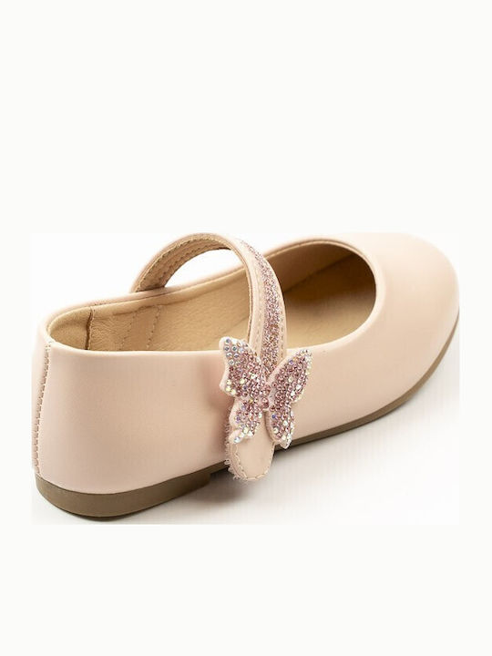 Kids Ballerinas with Hoop & Loop Closure Pink