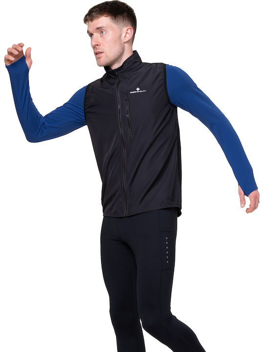 Ärmelloses Activewear Jacke Wasserdicht und Winddicht Schwarz