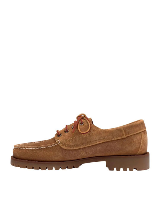 Leather Men's Boat Shoes in Brown Colour Regular Fit