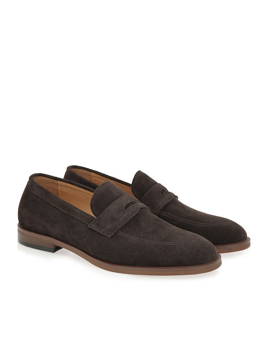 Suede Ανδρικά Loafers σε Καφέ Χρώμα