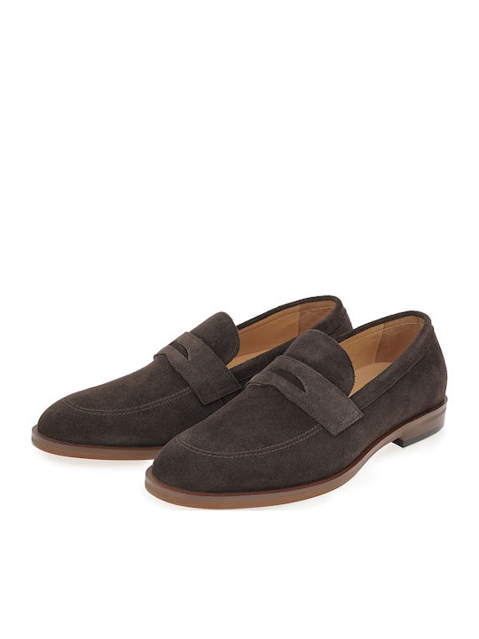 Suede Ανδρικά Loafers σε Καφέ Χρώμα