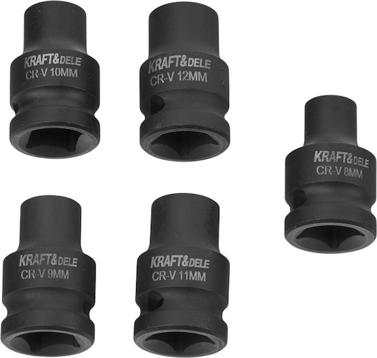 Kraft & Dele Prize Pneumatice Lungi cu Gazdă Cadru 1/2" Set 35 Bucăți
