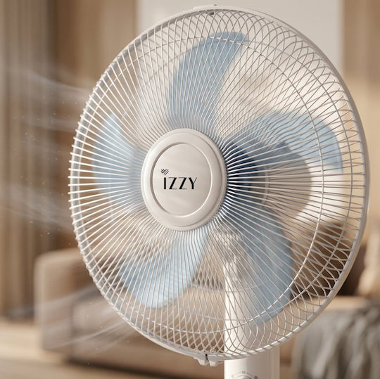 Izzy IZ-9020+ Ανεμιστήρας Ορθοστάτης 70W Διαμέτρου 40cm Λευκός