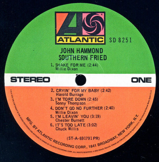 John Hammond* Southern Fried Vinyl