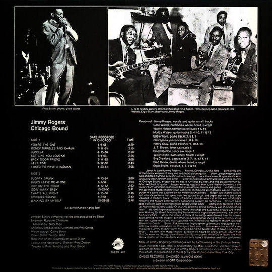 Jimmy Rogers Little Walter Muddy Waters Chicago Bound Vinyl