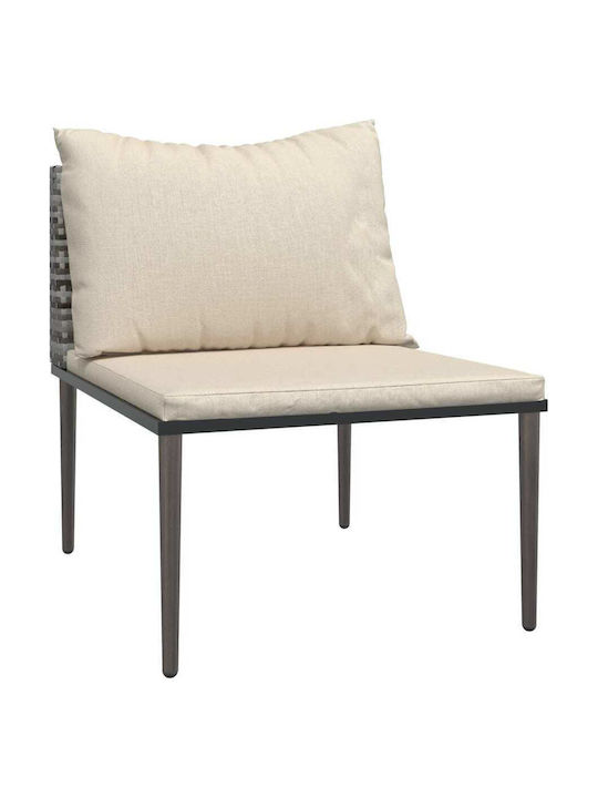 Gartenstühle Rattan Graue mit Kissen 55x58.5x24cm