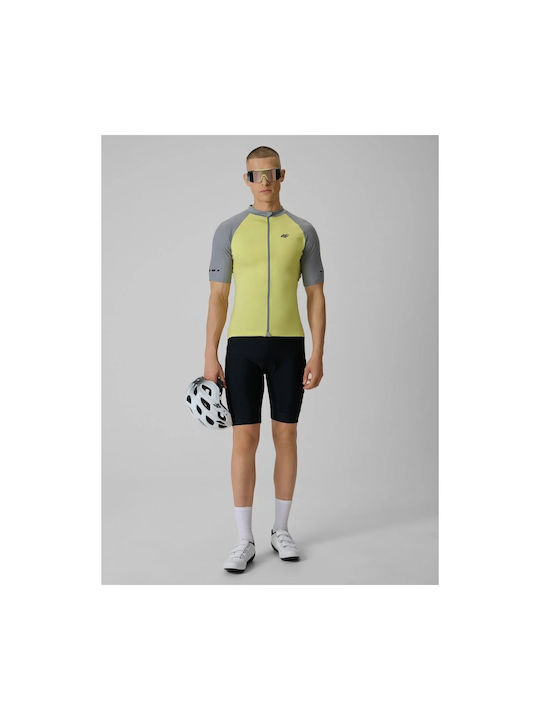 4F Männer Kurze Ärmel Fahrradtrikot Gelbe