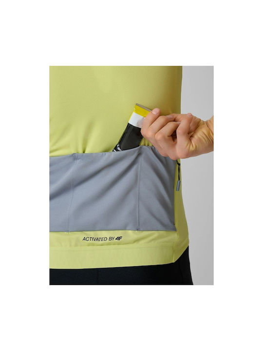 4F Männer Kurze Ärmel Fahrradtrikot Gelbe