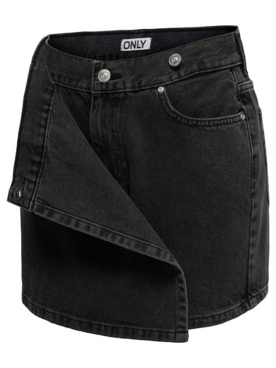 Γυναικεία Τζιν Φούστα-Σορτς Washed Black