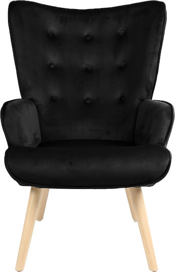 Fluffy Scaun De Relaxare Velur Negru 75x69x96cm