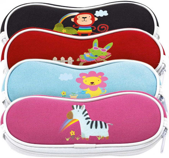 Case Eyeglasses Holder Children Red Zebra Sc-10c