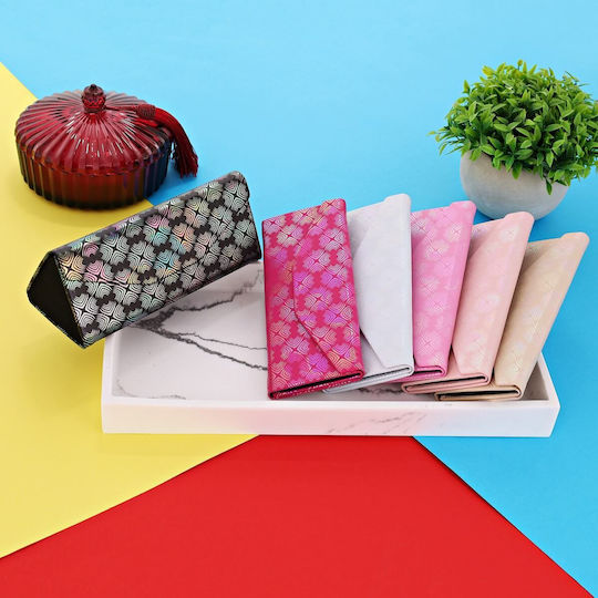 Foldable Triangle Glasses Case Et-133a Dark Pink