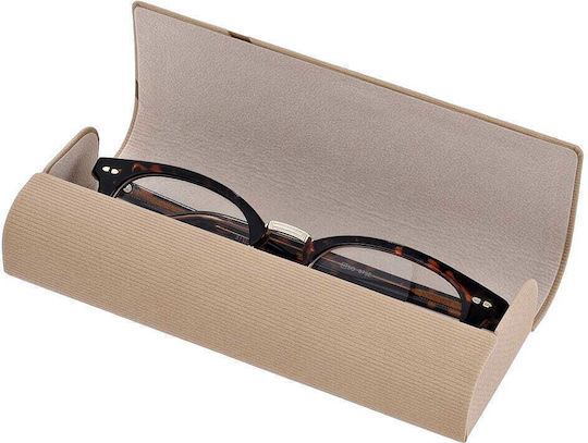 Hard Eyeglass Case With Magnetic Closure Beige