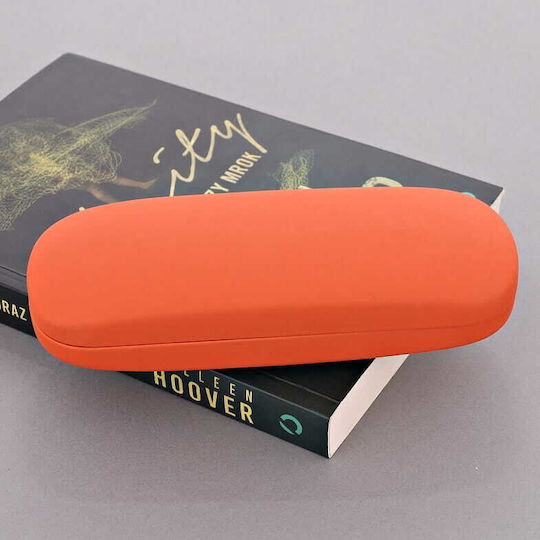 Klassische Brillentasche Hart mit Magnetischem Verschluss Orange