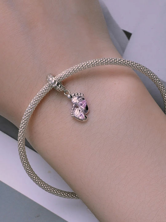 Pandora Charms Pendant Charms Heart Footprints 925 Silver Charms Trusky Pandora Charms Pendant Charms Heart Footprints 925 Silver Charms Trusky