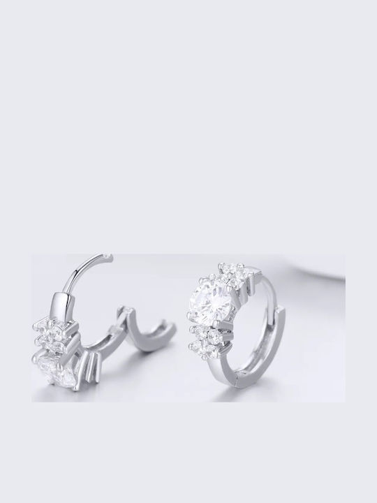 Silver Earrings Hoop Earrings Zirconia 925 Silver Earrings Trusky