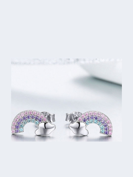Silver Earrings Rainbow Earrings Silver S925