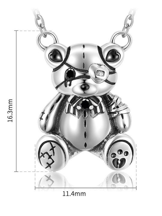 Silver Teddy Bear Necklace Silver Chain Necklace Silver S925 Silver Teddy Bear Necklace Silver Chain Necklace Silver S925