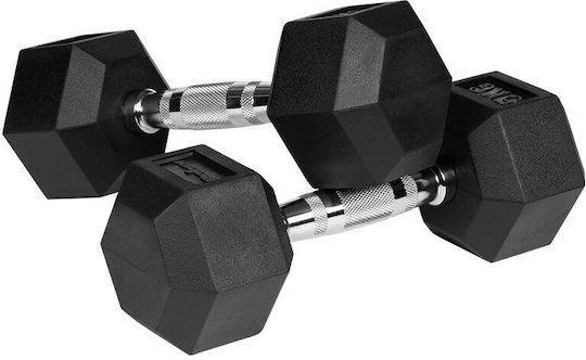Rebel Σετ Βαράκια Εξάγωνα Λαστιχένια 2 x 5kg