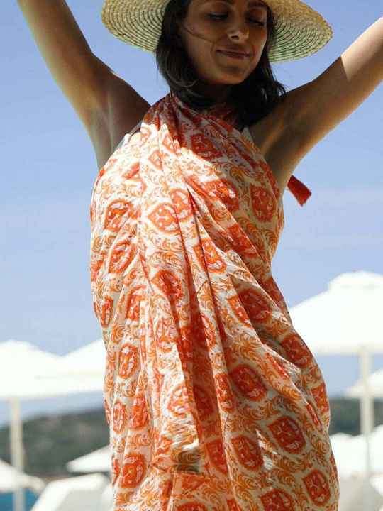 Achilleas Accessories Γυναικείο Φουλάρι Πορτοκαλί