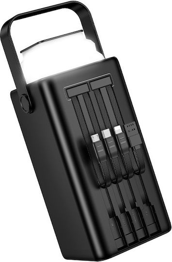 Borofone BJ65B Power Bank 80000mAh 22.5W με 2 Θύρες USB-A και Θύρα USB-C Power Delivery / Quick Charge 3.0 Μαύρο