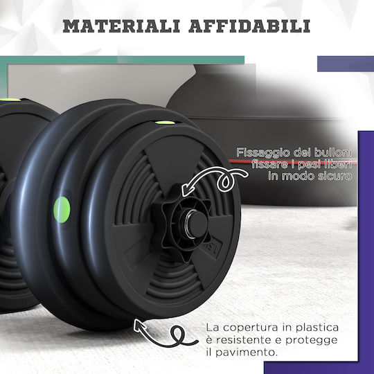 Adjustable Dumbbell Set with Bar 25kg