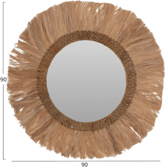 HomeMarkt HM7730 Καθρέπτης Μπεζ Διαμέτρου 90cm