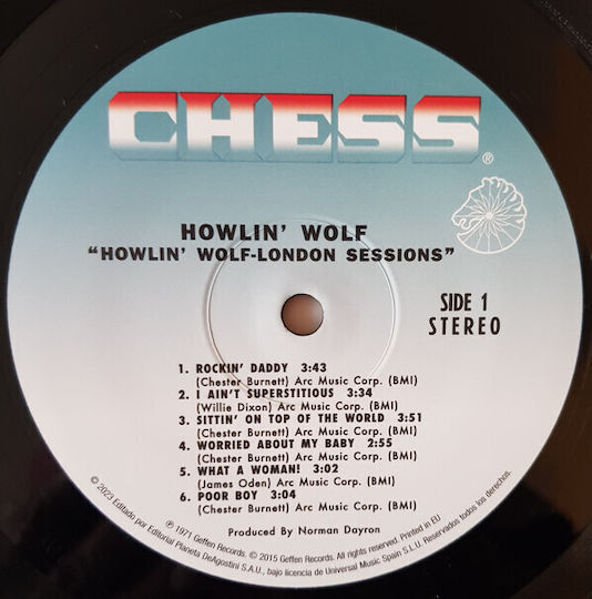 Howlin' Wolf London Howlin' Wolf Sessions Featuring Eric Clapton Steve Winwood Bill Wyman Charlie Watts Vinyl