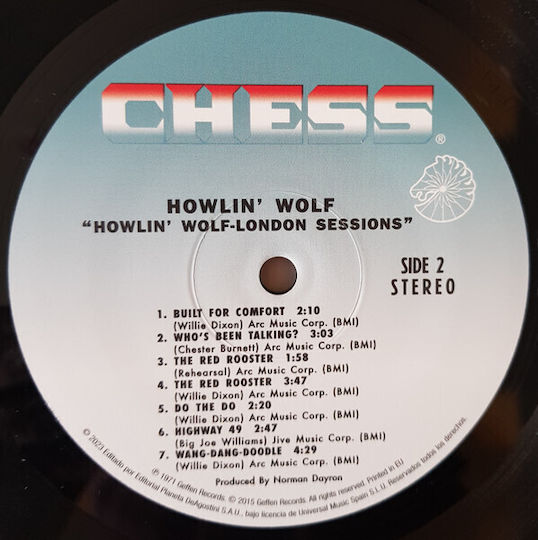 Howlin' Wolf London Howlin' Wolf Sessions Featuring Eric Clapton Steve Winwood Bill Wyman Charlie Watts Vinyl