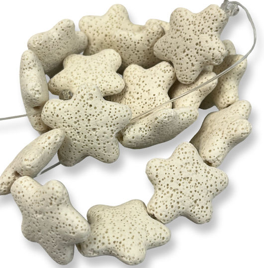 Natural Lava Starfish White Cream 25mm – 40cm Series