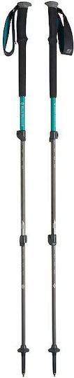 Black Diamond Pair of Telescopic Aluminum Fast Lock Trekking Poles with 3 Sections Trail Cork Black 243gr