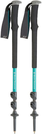 Black Diamond Pair of Telescopic Aluminum Fast Lock Trekking Poles with 3 Sections Trail Cork Black 243gr