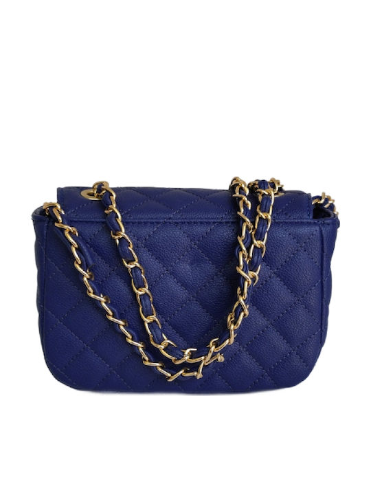 Leather Blue Women's Shoulder Bag