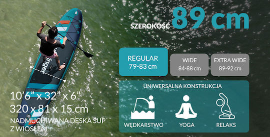 Skatinger Jade Φουσκωτή Σανίδα SUP με Μήκος 3.2m Γαλάζια