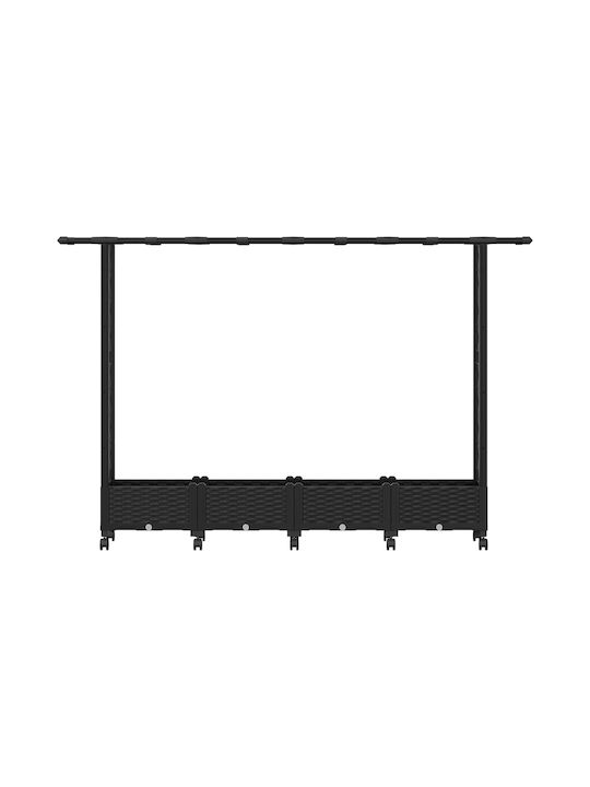 vidaXL Planter Box Din Plastic Negru 203x40x127 cm