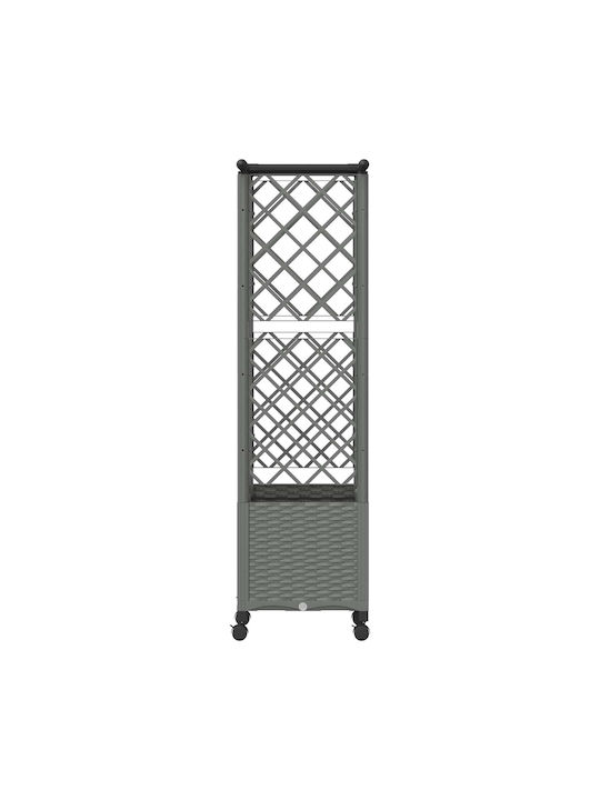 vidaXL Кутия За Саксии Пластмасова Светлосива 124x40x142см