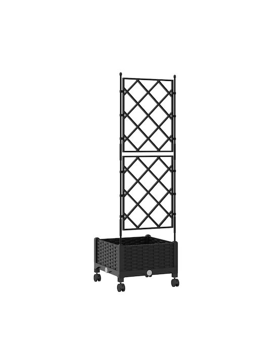 vidaXL Kunststoff Blumenkasten Schwarz 40x40x131,5cm